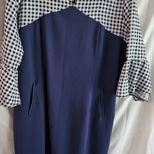 & Other Stories Blue and White Midi Dress